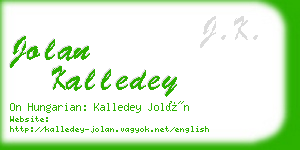 jolan kalledey business card